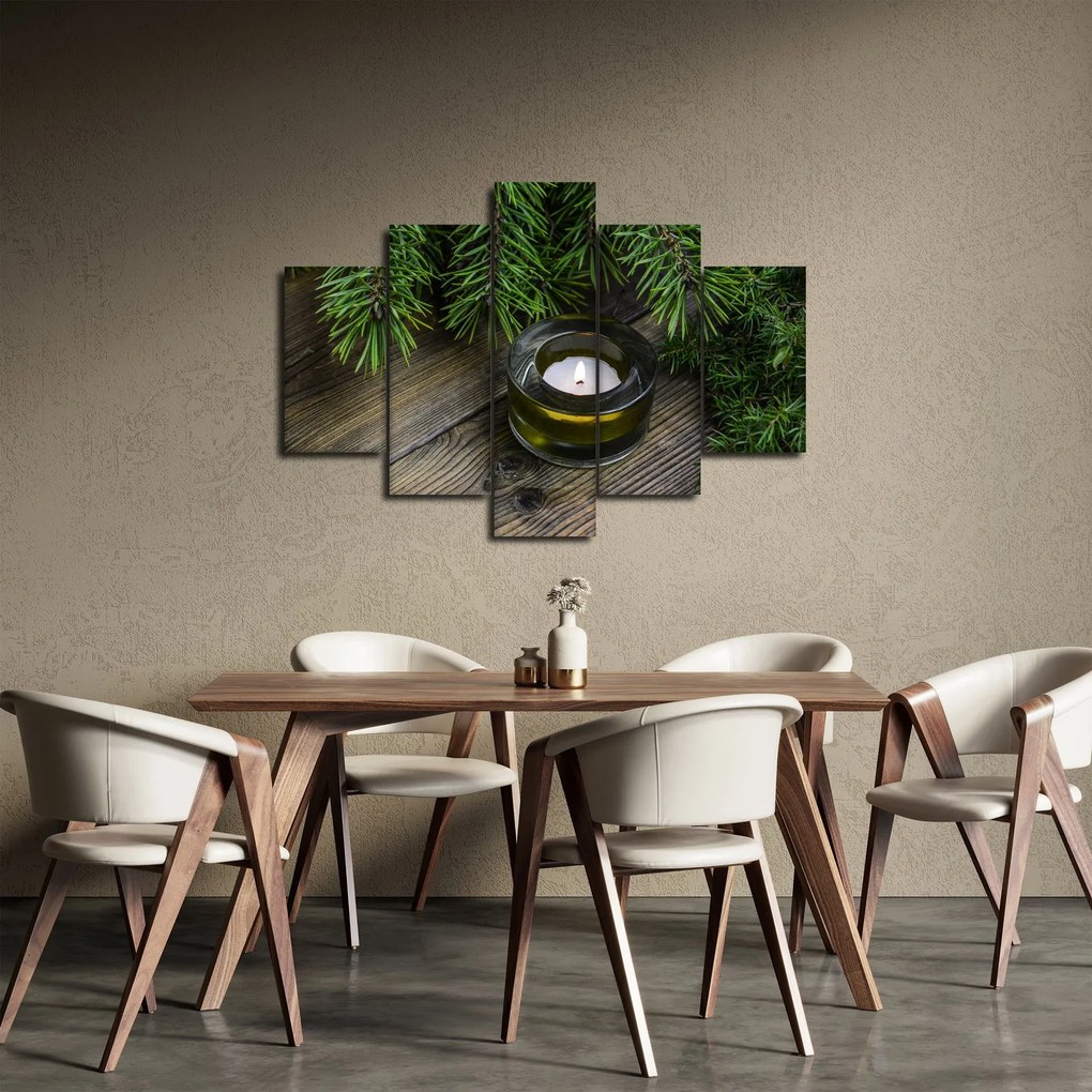 Obraz - vianočná sviečka (150x105 cm)