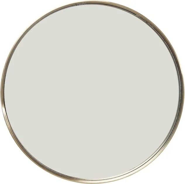 Okrúhle nástenné zrkadlo s rámom vo farbe mosadze Kare Design Curve, Ø 60 cm