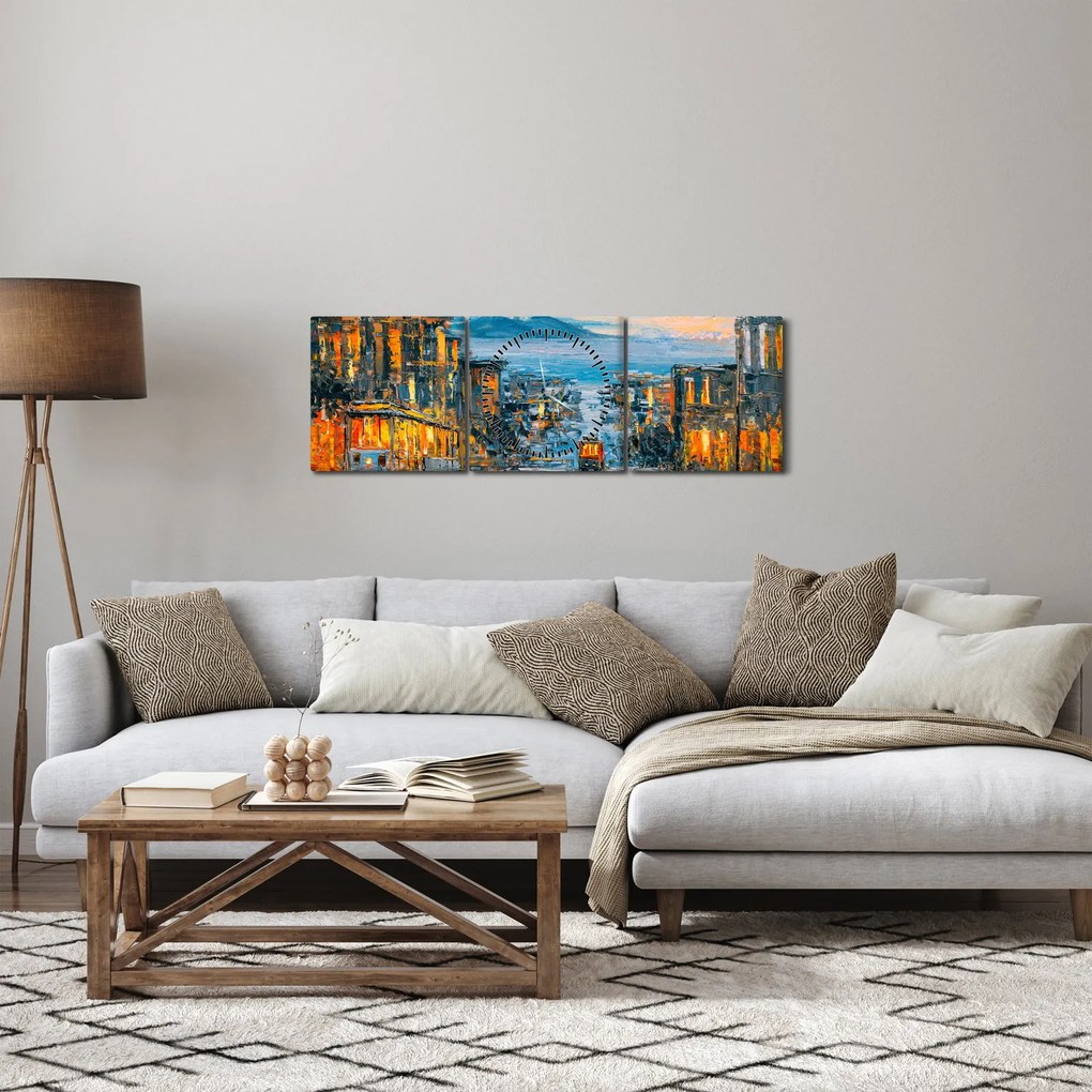 Obrázok - Cable Car, San Francisco (s hodinami) (90x30 cm)