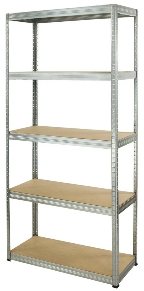 Kovový regál FUTUR 180x90x35 5 políc Nosnosť 1250 KG - pozinkovaný
