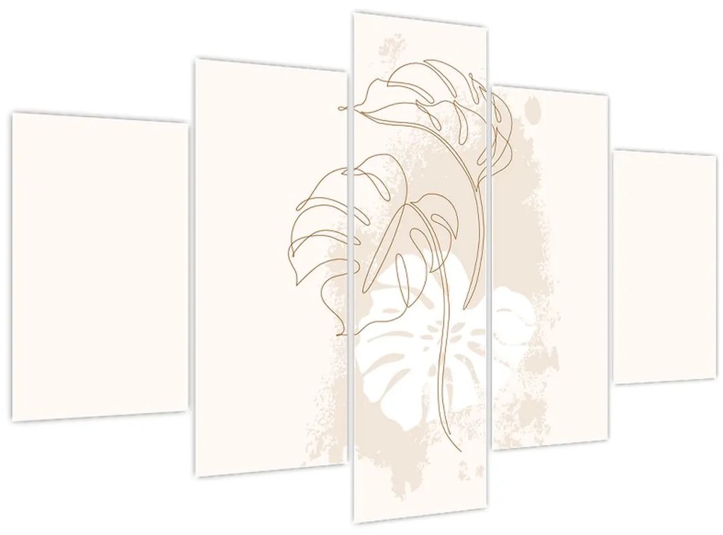 Obraz - Line art monstera N⁰1 (150x105 cm)