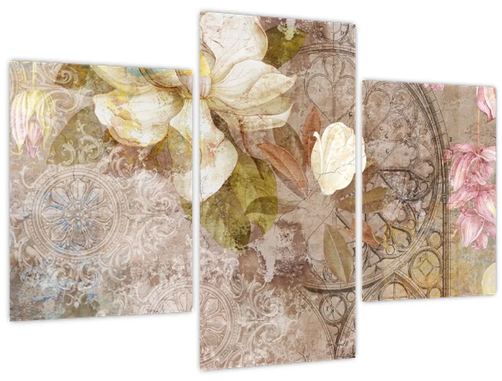 Obraz - Kvetinový ornament (90x60 cm)