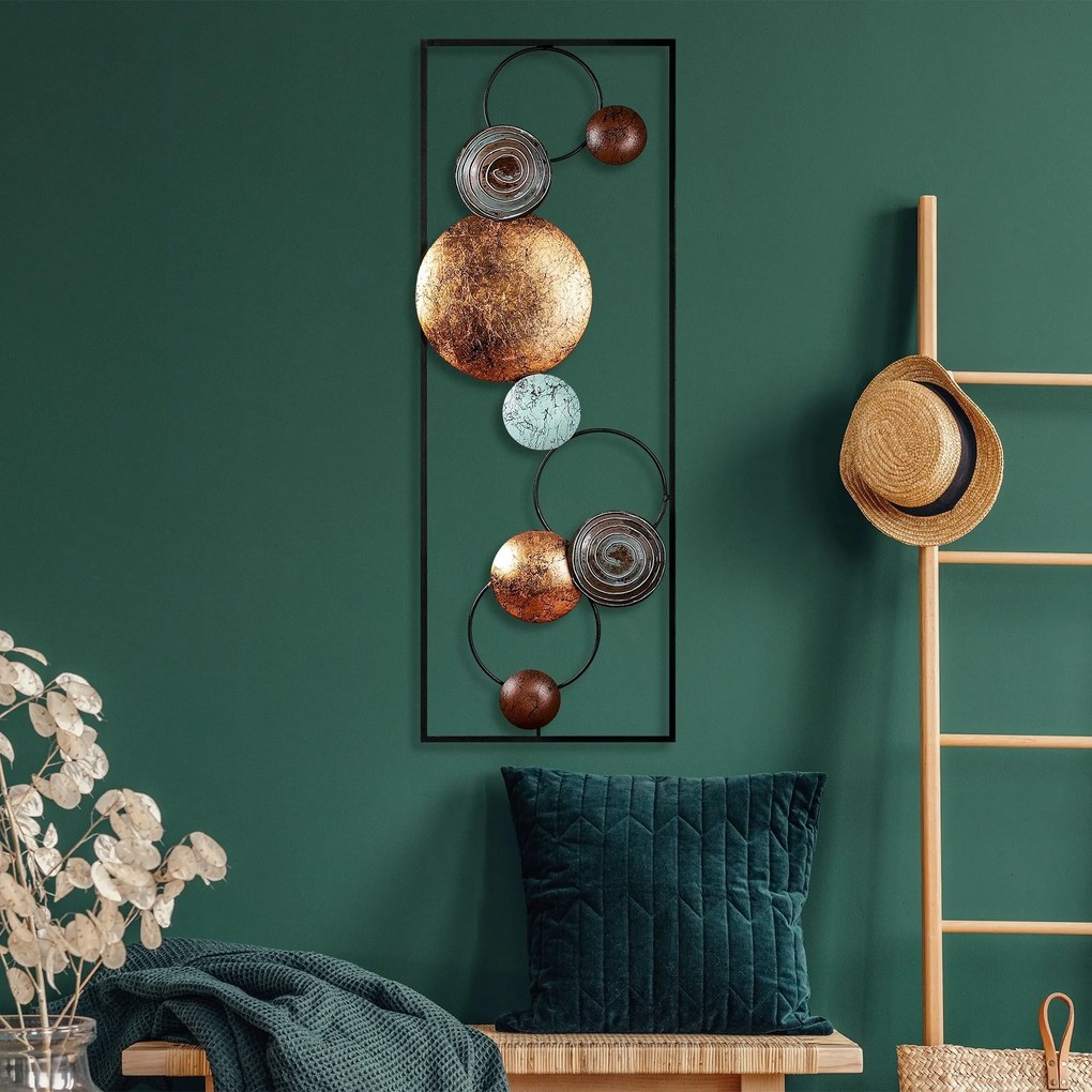 Nástenná kovová dekorácia Štruktúrovaná 8 viacfarebná