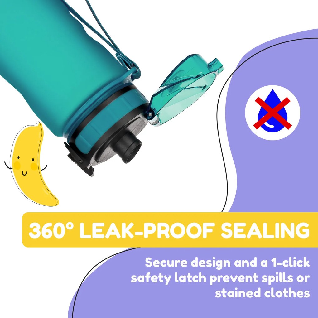 Klarstein Schmatzfatz, fľaša na pitie, športová fľaša, 500 ml, 24 cm, Tritan