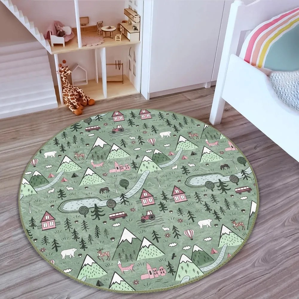 Zelený detský koberec ø 120 cm Comfort – Mila Home