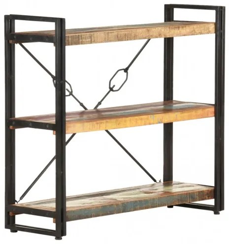 vidaXL Knižnica s 3 policami 90x30x80 cm recyklovaný masív-