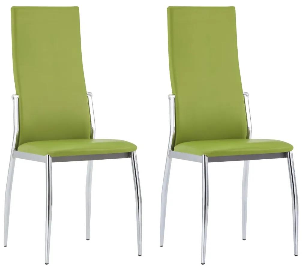 Jedálenské stoličky 2 ks, zelené, umelá koža