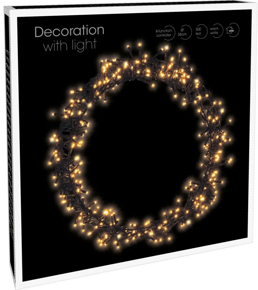Vianočná svietiaca LED dekorácia Shining Ring, pr. 38 cm, 300 LED