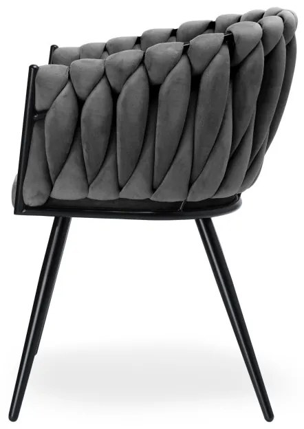 Jedálenská stolička ASTON zamatová, grafitová