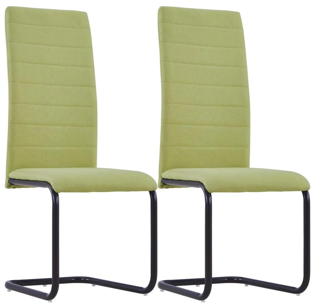 Jedálenské stoličky, perová kostra 2 ks, zelené, látka