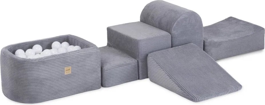 Mini ihrisko (+ bazén a 100 loptičiek), šedé, prémiový menčester