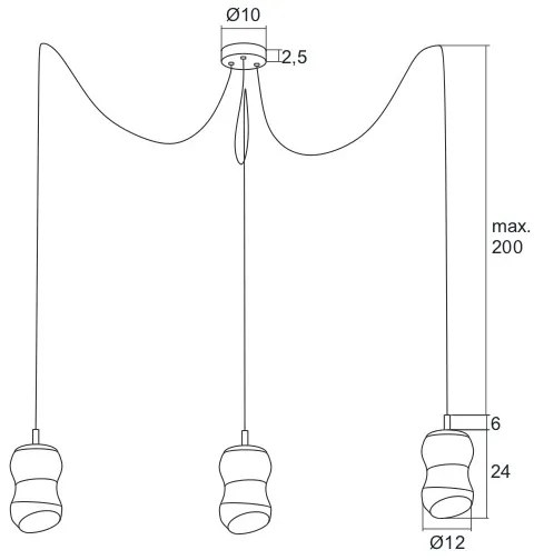 Argon 1357 - LED Luster na lanku GARDA 3xLED/5W/230V