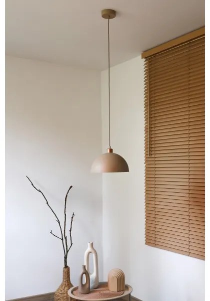 Duolla - Závesný luster na lanku IRONLINE 1xE27/15W/230V priemer 27 cm béžový/medený