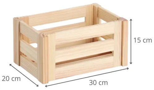 Zeller Present Dřevěná bedýnka MONTY, úložný dřevěný box 30 x 20 x 15 cm