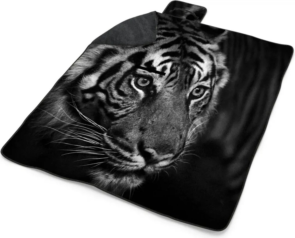 Sablio Plážová deka Čiernobiely tiger: 200x140 cm