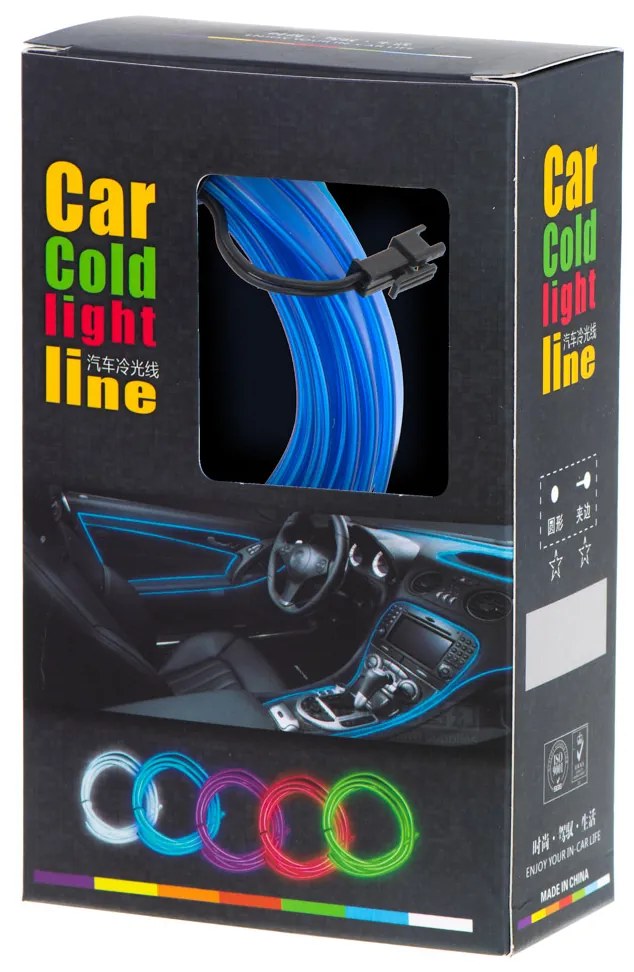 LED pásik náladové osvetlenie do auta/do domu USB/12V 5 m - modrý