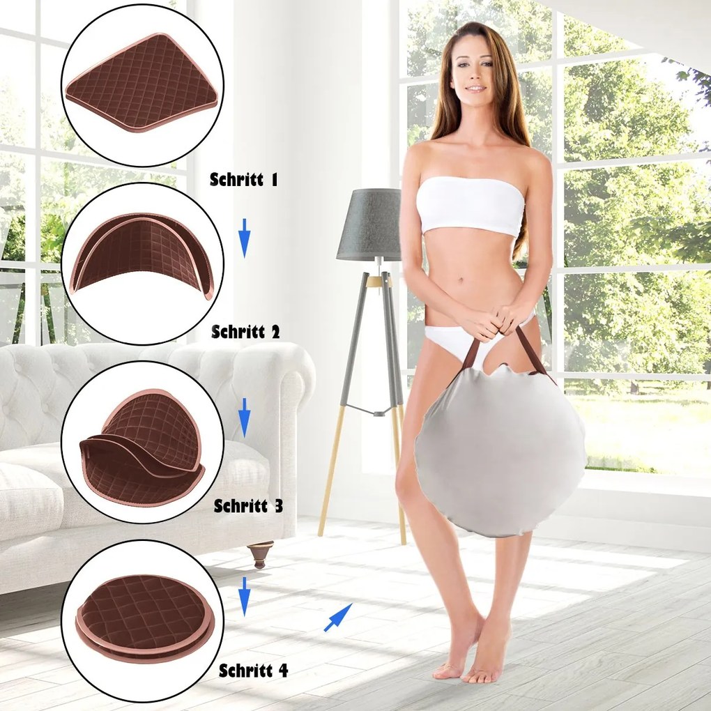 Prenosná parná sauna Spa s masážnym valcom na nohy a absorpčnou podložkou 9 nastaviteľných úrovní teploty Vnútorná kúpeľná kabína čierna Barva: Káva