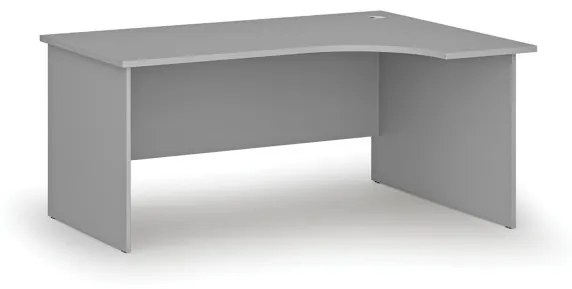 Kancelársky rohový pracovný stôl PRIMO GRAY, 1600 x 1200 mm, pravý, sivá