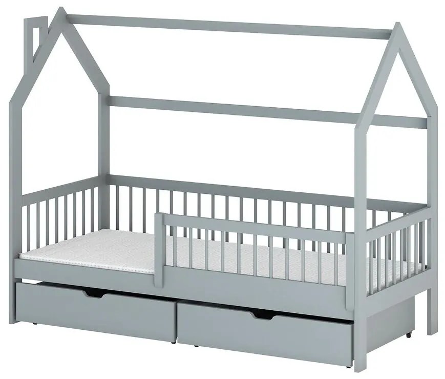 Posteľ Domček Oskar 80x160 sivá