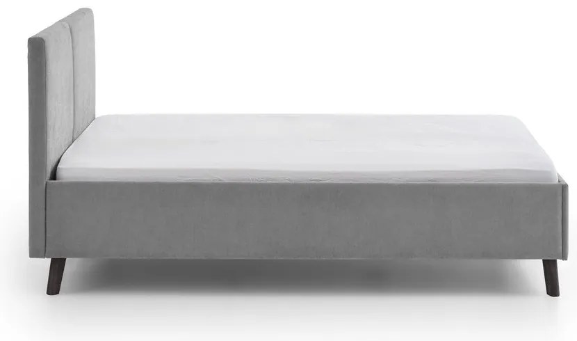 Sivá čalúnená dvojlôžková posteľ s roštom 140x200 cm Piano – Meise Möbel