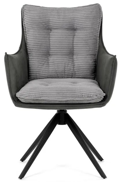 Autronic BONTEC Jedálenská stolička, šedá, menčestrová látka, DCH-D1345 GREY2 Farba: Šedá