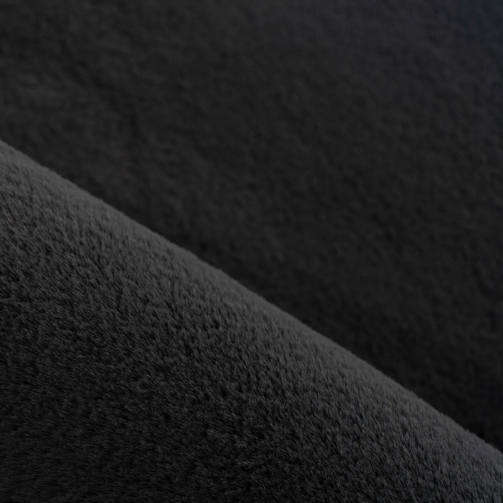 Ayyildiz, Koberec behúň Pouffy 5100 Black, 80x250, čierna, obývacia izba