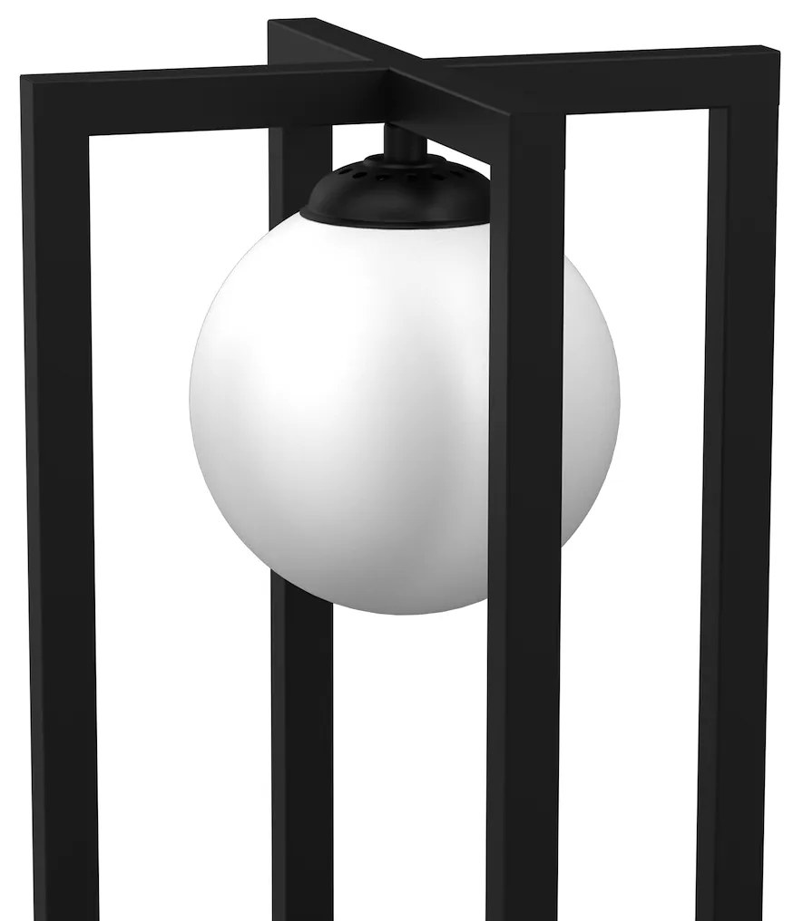 Stolná lampa Diego, 1x biele sklenené tienidlo, b