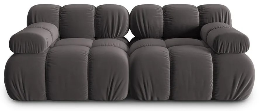 Tmavosivá zamatová pohovka 188 cm Bellis – Micadoni Home