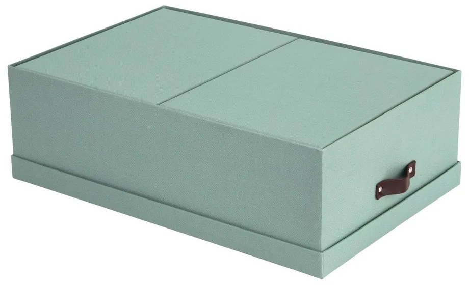 Kartónové úložné boxy s vekom v mentolovej farbe v súprave 3 ks 31x47x15 cm Inge – Bigso Box of Sweden