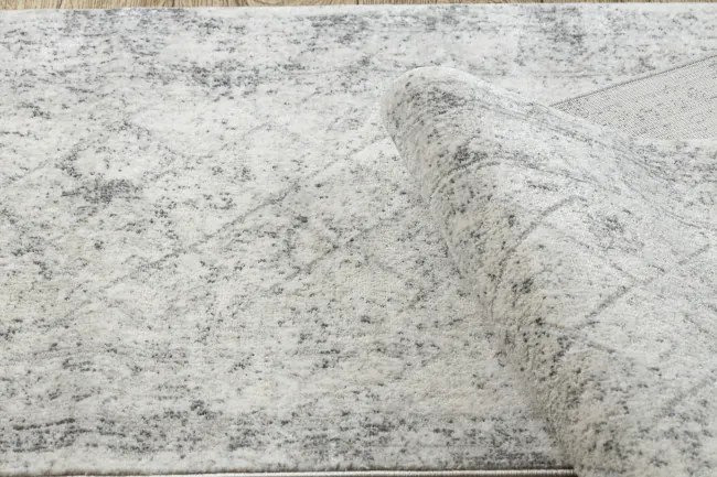 Koberec / behúň DISTIN 0200A sivý / svetlosivý / biely