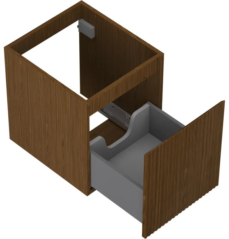 Mexen Rivel, kúpeľňová skrinka 40 cm, 1 zásuvka, drážkovaná, orech, 91A20-04047-1-BF86