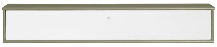 Biely/kaki TV stolík 133x22x32,5 cm Mistral – Hammel Furniture