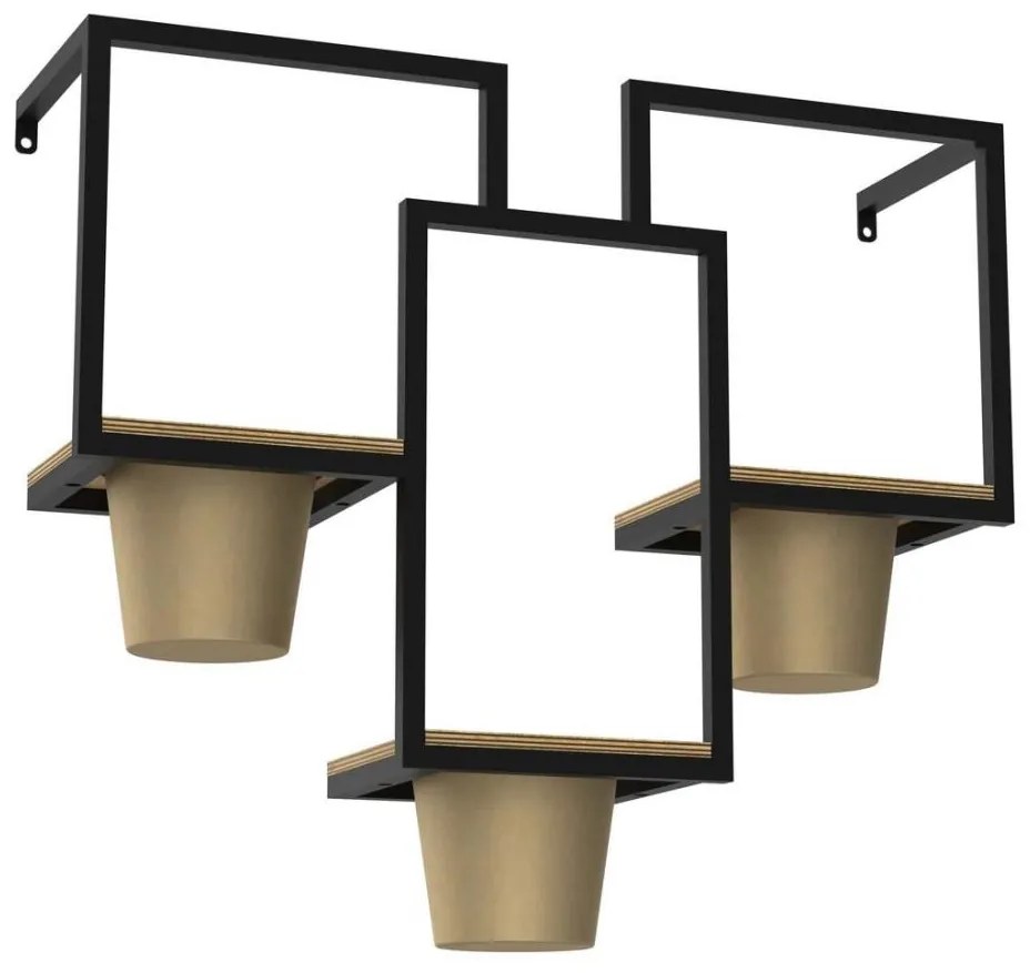 Nástenný kvetináč 46x53 cm zlatá