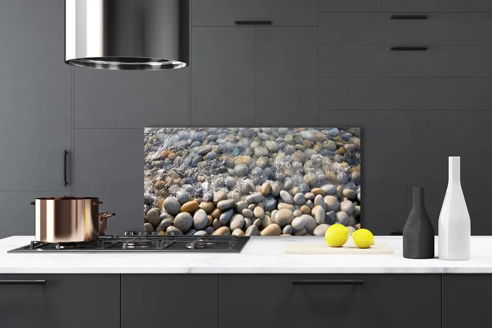 Sklenený obklad Do kuchyne Kamene voda umenie 120x60 cm