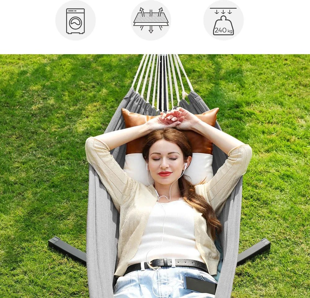 Hojdacia sieť 210 x 150 cm + stojan SONGMICS GHS001G01