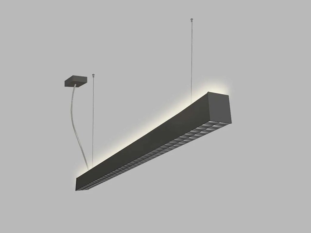 LED2 Závesné LED osvetlenie na lanku LINO, 32W, denná biela, hranaté, čierne