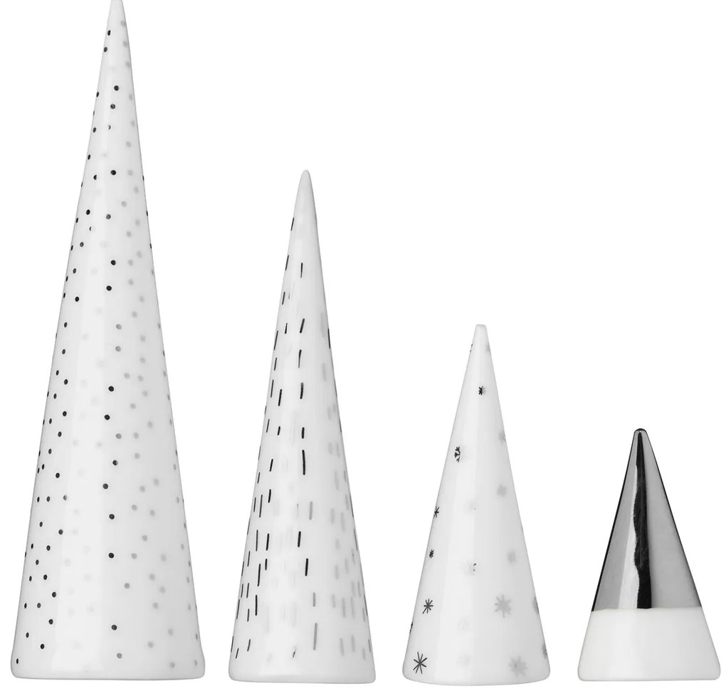 Porcelánová súprava MALÝ ZIMNÝ LES, 4 ks