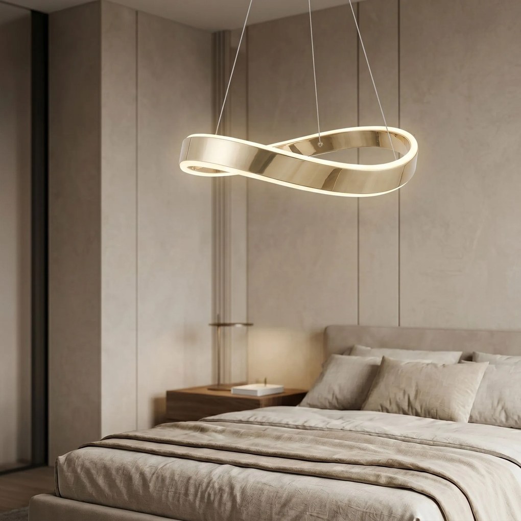 Toolight Toolight, LED závesné svietidlo, 40cm, 35W, 4000K, 3000lm, SWE064-CP, zlatá lesklá, OSW-20164