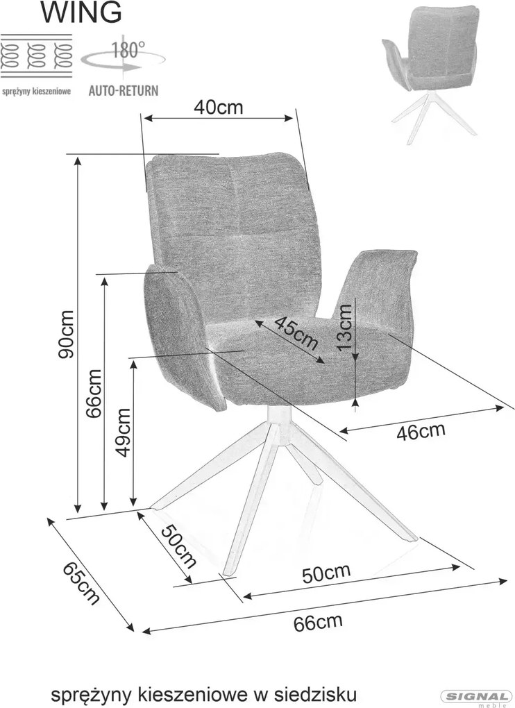 SI Stolička Wing Brego kapučín