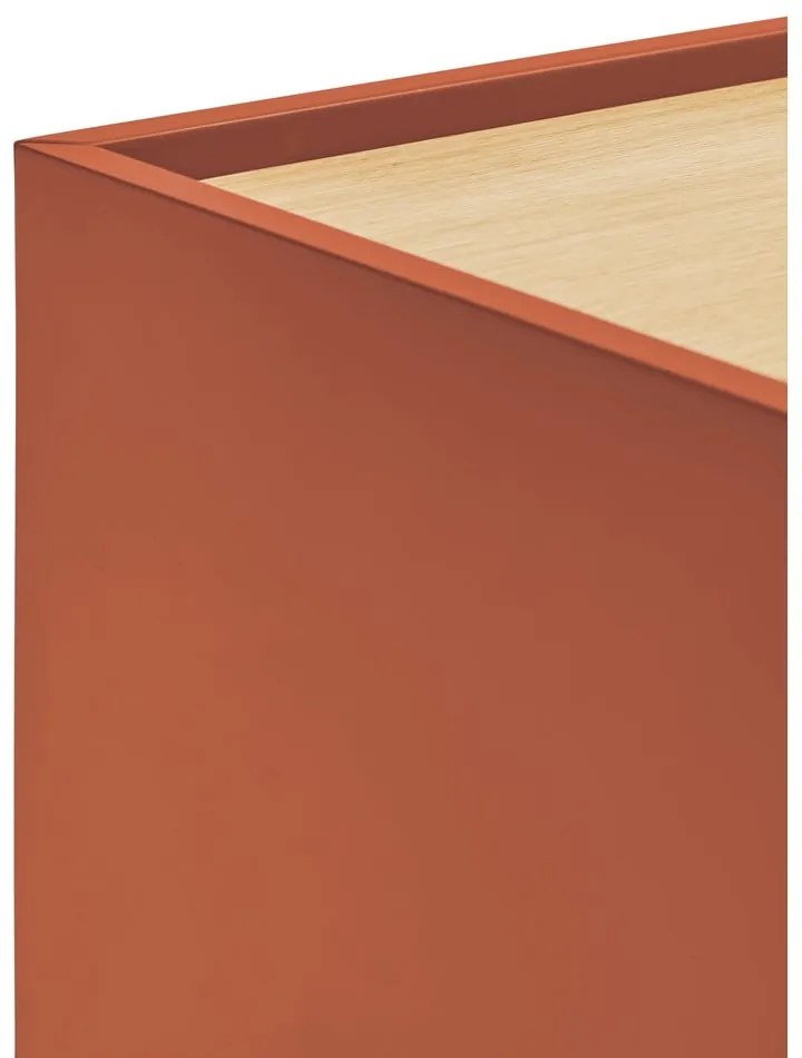 Nízka komoda v dekore duba v tehlovo-prírodnej farbe 130x78 cm Otto – Teulat