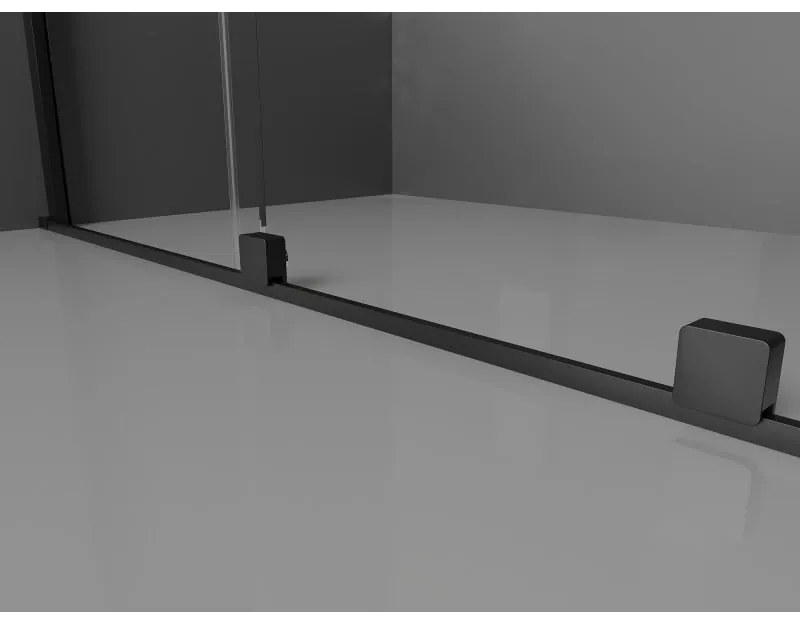 Mexen Velar, sprchový kút s posuvnými dverami 130 x 70 cm, 8mm šedé sklo, čierna matná, 871-130-070-41-70