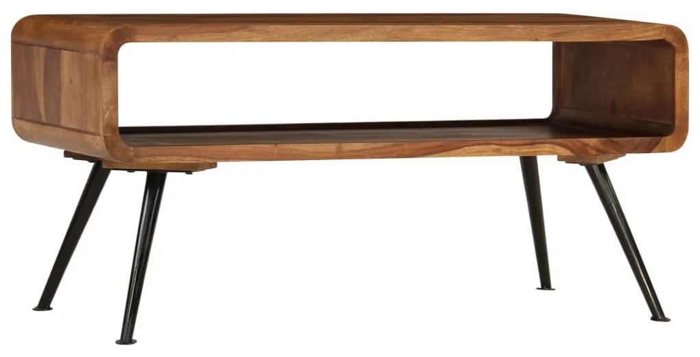 vidaXL Konferenčný stolík z masívneho sheeshamového dreva 95x40x45 cm