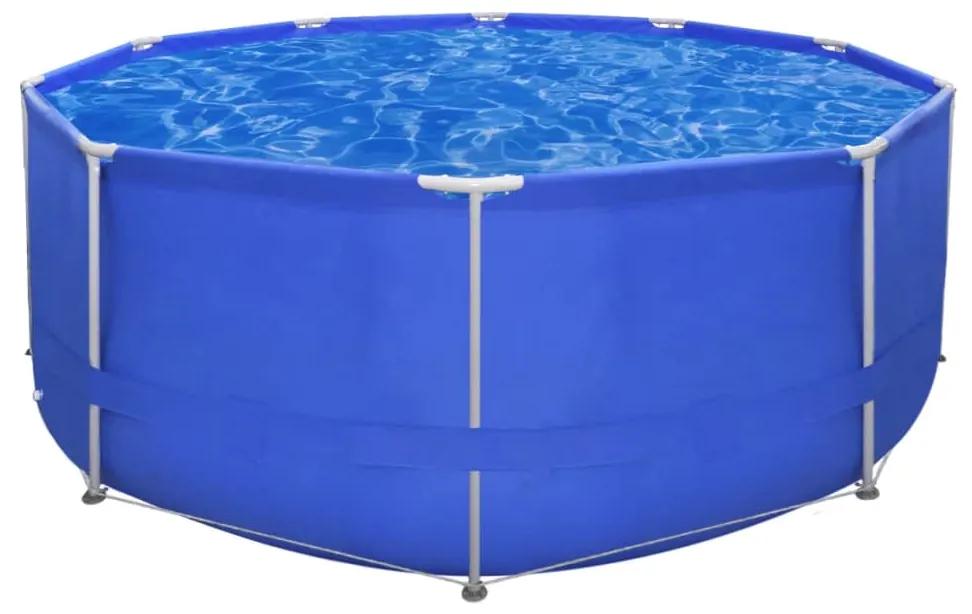 vidaXL Okrúhly nadzemný bazén 367 x 122 cm s oceľovým rámom