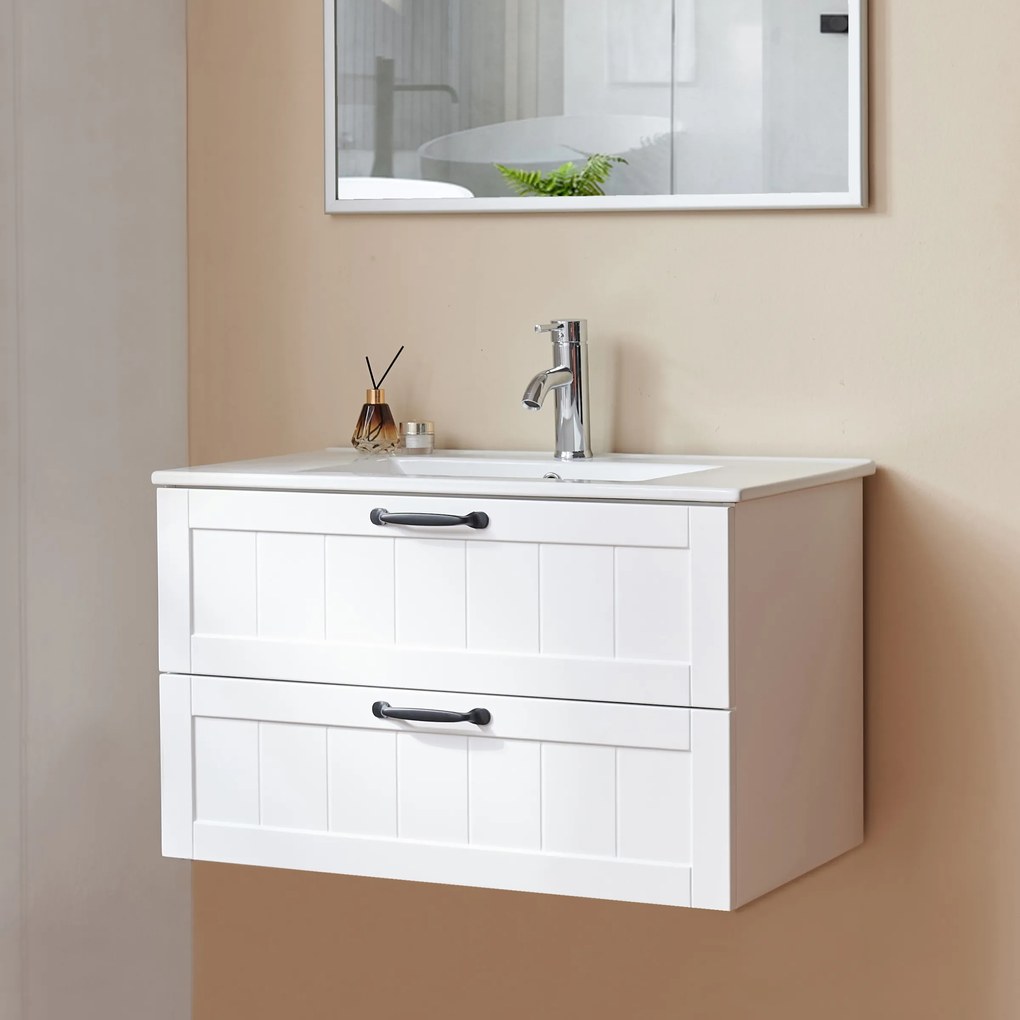 Závesná skrinka pod umývadlo Houseland Lavia 80 cm biela