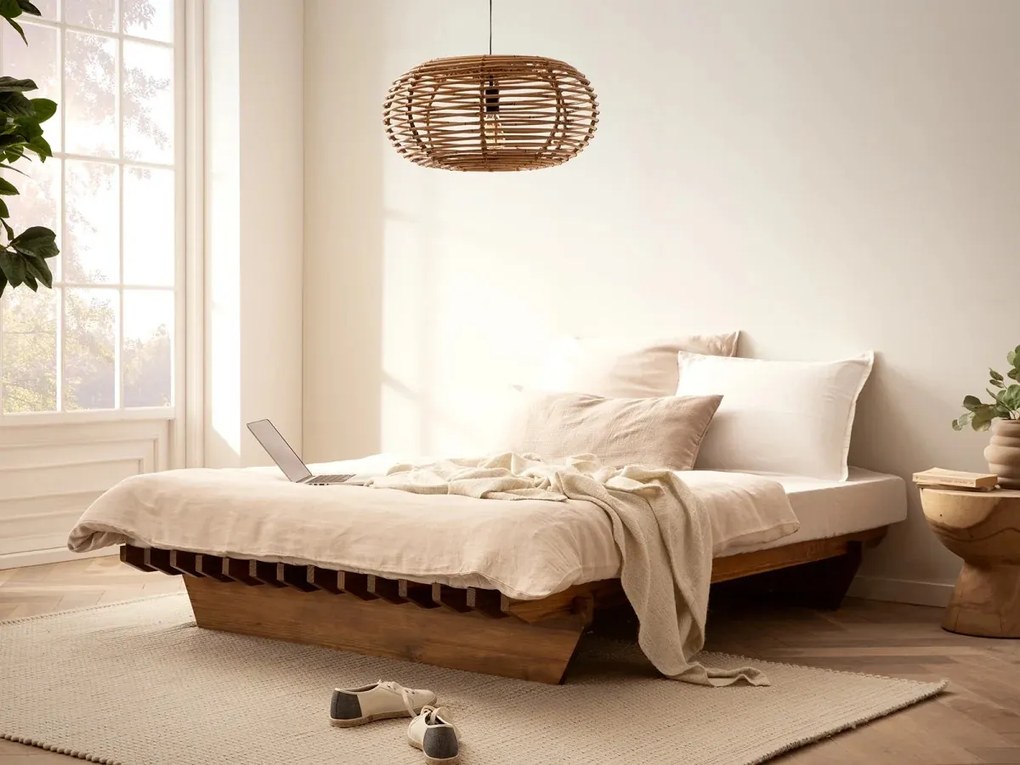 furniture-nabytek.cz - Masívna posteľ Cannes z akácie, lakovaná, hnedá – 140×200 cm