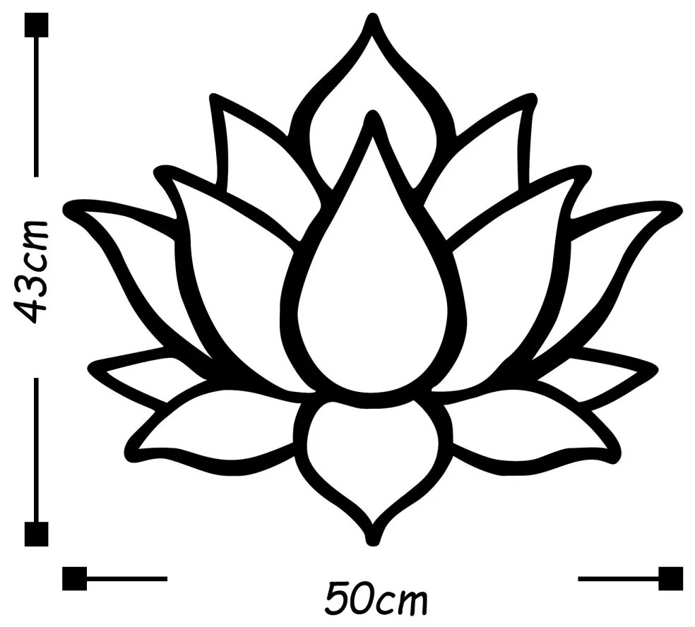 Nástenná kovová dekorácia LOTUS FLOWER čierna