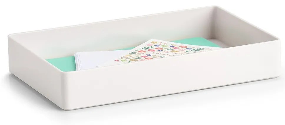 Zeller Present Plastový organizér na kancelárske potreby/listy, UNTENSIL, biely