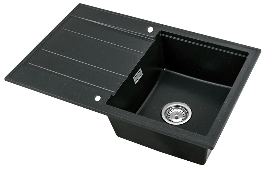 Gamma Modern 8050, 1-komorový granitový drez 790x500x210 mm, čierna so zlatými bodmi, GMA-ZM-8050-GD