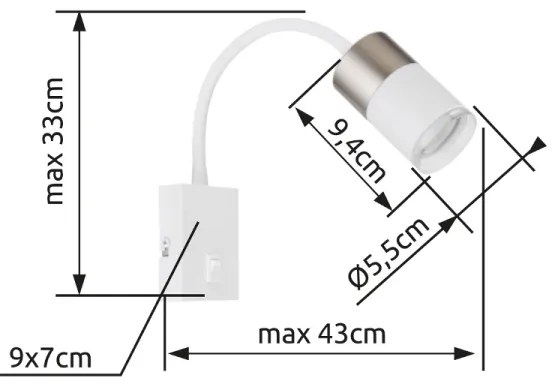 Globo 57851W - Nástenné bodové svietidlo BRISBON 1xGU10/25W/230V biela/chróm