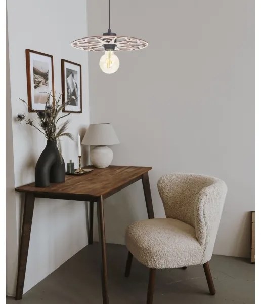 Luster na lanku FALCO 1xE27/60W/230V pr. 30 cm béžová